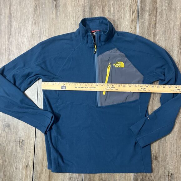 The North Face 1/4 Zip Pullover Fleece Jacket Sweater Mens Sz M Blue Performance - Picture 3 of 10